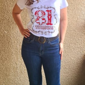T-SHIRT FEMME SUPPORT 81 TOULOUSE  BAROQUE BLANC DESIGN BLANC
