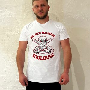T-SHIRT HOMME BLANC SUPPORT 81 TOULOUSE BATTES