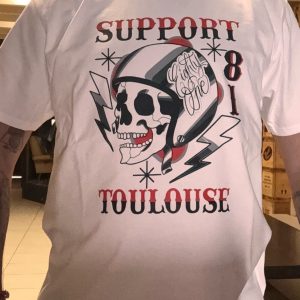 T-SHIRT HOMME blanc casque old school